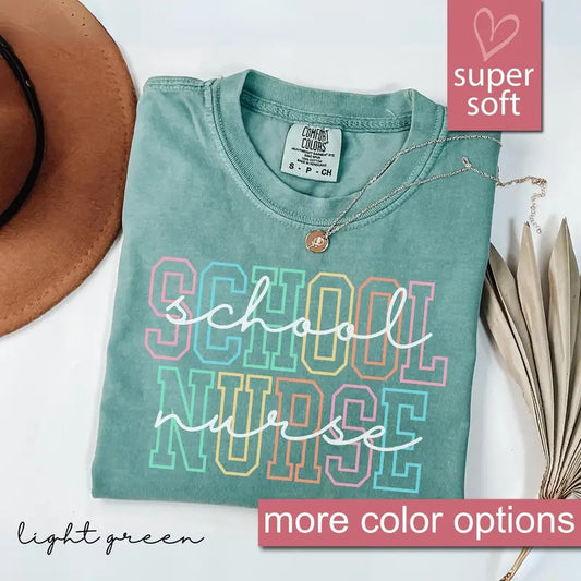 Comfort Colors School Nurse Shirt, Back To School Shirts, School Nurses Gift, RN Gifts, First Day Of School Gift, Nurses...