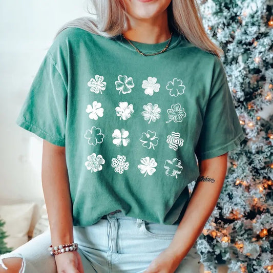 Comfort Colors Shamrocks St. Patrick's Day Shirt, Shamrock T-shirt, Saint Patrick Shirts for Women, Lucky Shirt Hoodie,...