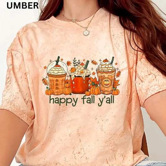 Comfort Colors Shirt, Happy Fall y'all Shirt, Comfort Colors Fall Shirt, Halloween Graphic Shirt,Casual Shirt Unisex,...