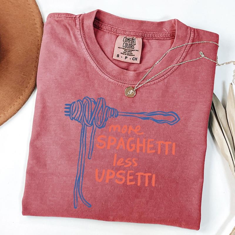 Comfort Colors Spaghetti Shirt, Funny Food Shirt, Food Humor, Funny Saying T-Shirt, Silly T-Shirt, More Spaghetti Less...