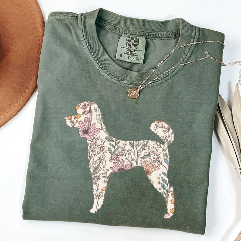 Comfort Colors Standard Poodle Shirt, Miniature Poodle Shirt, Wildflowers Poodle Mama T-Shirt, Unisex T-Shirt Hoodie,...