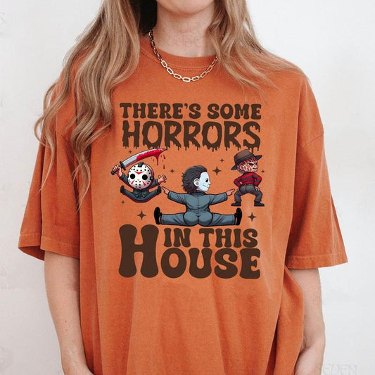 Comfort Colors There's Some Horrors In This House Shirt, Funny Halloween Shirt, Retro Halloween Shirt, Funny Pumpkin...