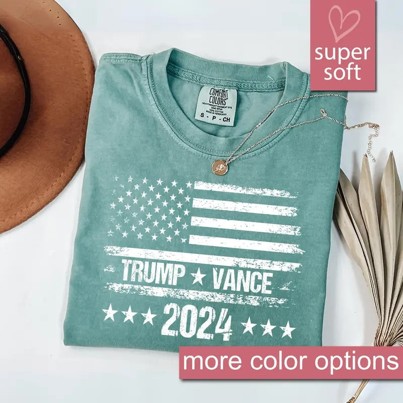Comfort Colors Trump Vance 2024 Shirt, Donald Trump Shirts, USA Shirt, America Tee, Political Gift, Politics Gifts,...