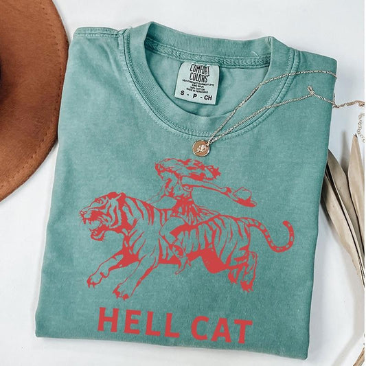 Comfort Colors Vintage Cowgirl Hell Cat T- Shirt, Retro Cowgirl Western Shirt, Gift for Her or Him Hoodie, Sweatshirt