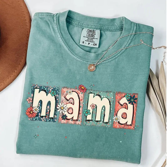 Comfort Colors Vintage Mama T-Shirt, Floral Mama Shirt, Boho Mom T-Shirt, Mother's Day Gift, New Mom Giftstyle{n002}2...