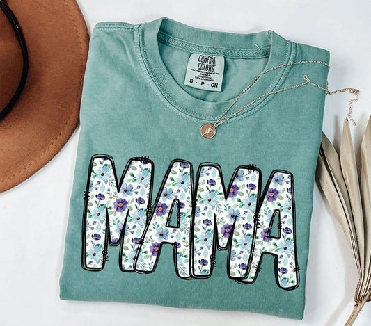 Comfort Colors Vintage floral Mama t-shirt, Mama T-Shirt, Strong Woman Shirt, gift for mothers day, Mama tee, Graphic...