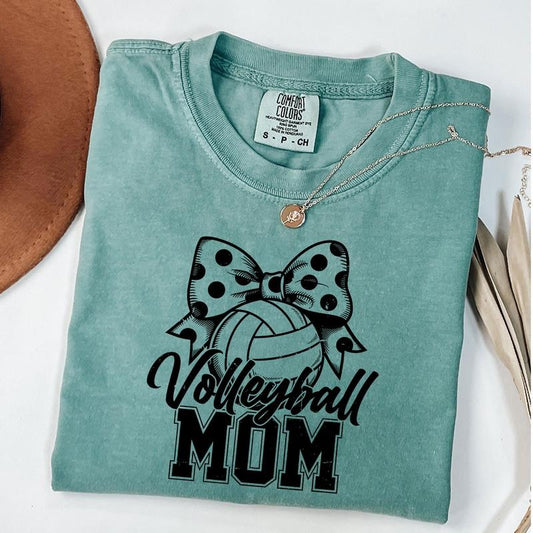 Comfort Colors Volleyball Mom Shirt, Game Day T-Shirt, Volleyball Coquette Shirt, Mother's Day Gift, Gift for Mom, Unisex...