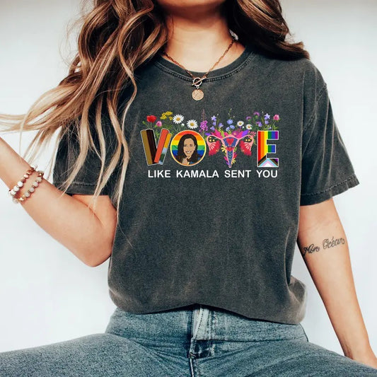 Comfort Colors Vote Like Kamala Sent You Shirt, Vote Like Ruth Sent You, Madam President Tee, Vote For Kamala Tee, Kamala...