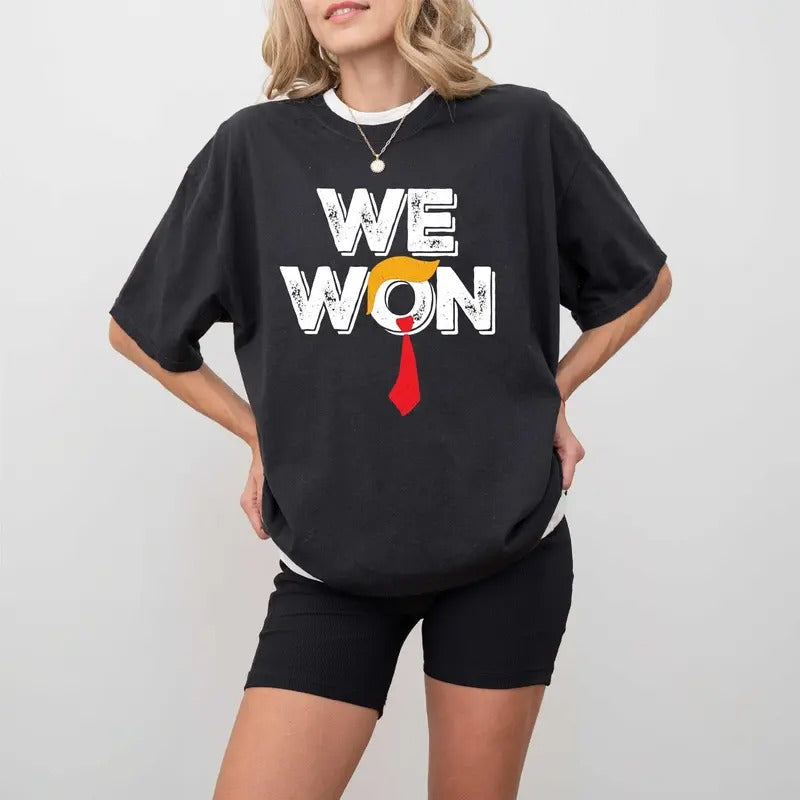 Comfort Colors We Won Trump Shirt, Election 2024 Winner Shirt, 47th President T-shirt, Trump Winner Tee Hoodie, Sweatshirt