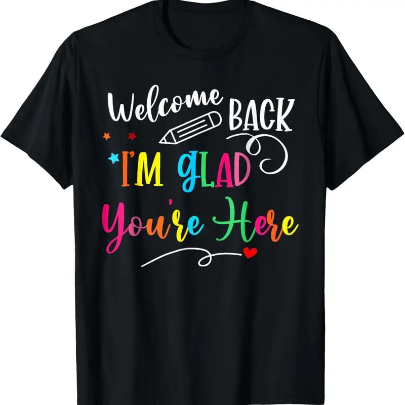 Comfort Colors Welcome Back I'm Glad You're Here Back To School Teacher T-Shirt Hoodie, Sweatshirt | WearSparks.com