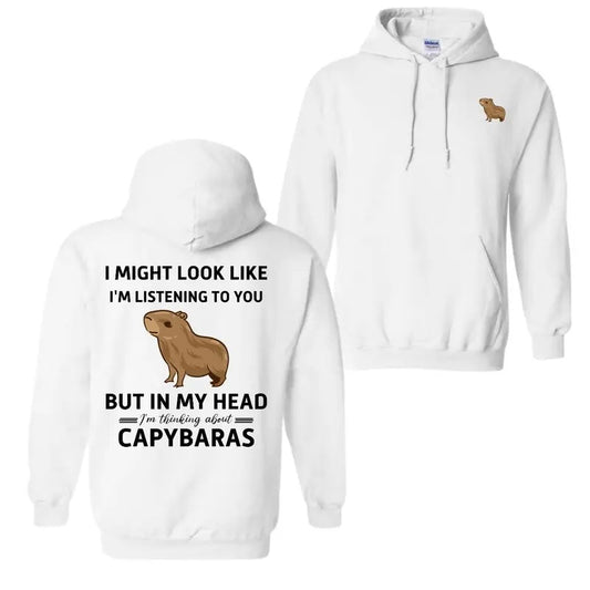 Comfort Colors, In My Head I am Thinking Of Capybaras Vintage Graphic Shirt, Hoodie Trendy 2 sides Sweatshirt