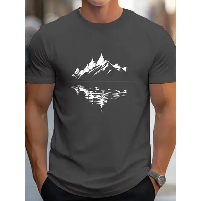 Comfort Fit Cotton Crew Neck T-Shirt - Soft, Breathable, and Stretchy for All-Season Wear - Nature-Inspired Print Design...
