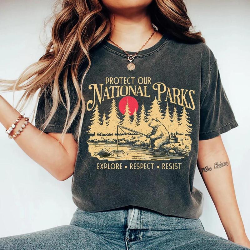 Comfort color Protect Our National Parks Shirt, Anti shirt, Resist Anti Shirt, Bear National Parks Support Tee, Subtle...