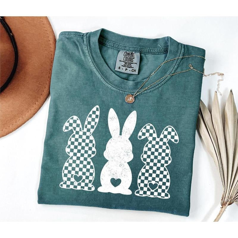 Comfort color Retro Easter Bunny Shirt, Womens Easter Bunny Gift, Cute Easter Day Shirt, Bunny Lover Shirt, Teacher...