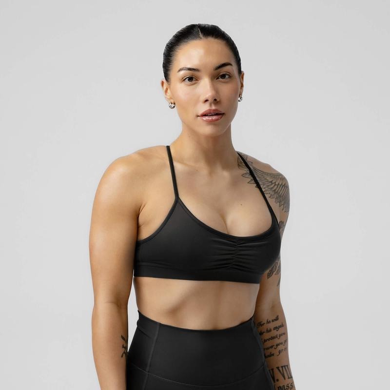 Comfortable Strive Bra - Women's Underwear, Black Plain Pattern, Summer Season, Lightweight, Adjustable Strap Womenswear...