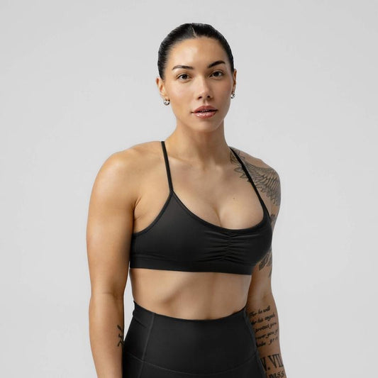 Comfortable Strive Bra - Women's Underwear, Black Plain Pattern, Summer Season, Lightweight, Adjustable Strap Womenswear...