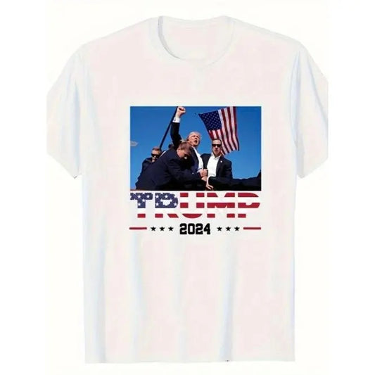 Comfortable breathable high quality Men's crewneck T-shirt, biker Shirt, American Flag T-shirt Trump Vote T-shirt 2024...