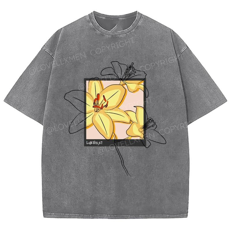 Consider How The Wild Flowers Grow Unixes Washed T-Shirt, Christian Jesus  t shirts, Vintage 90s Graphic Tee Gift Cotton...