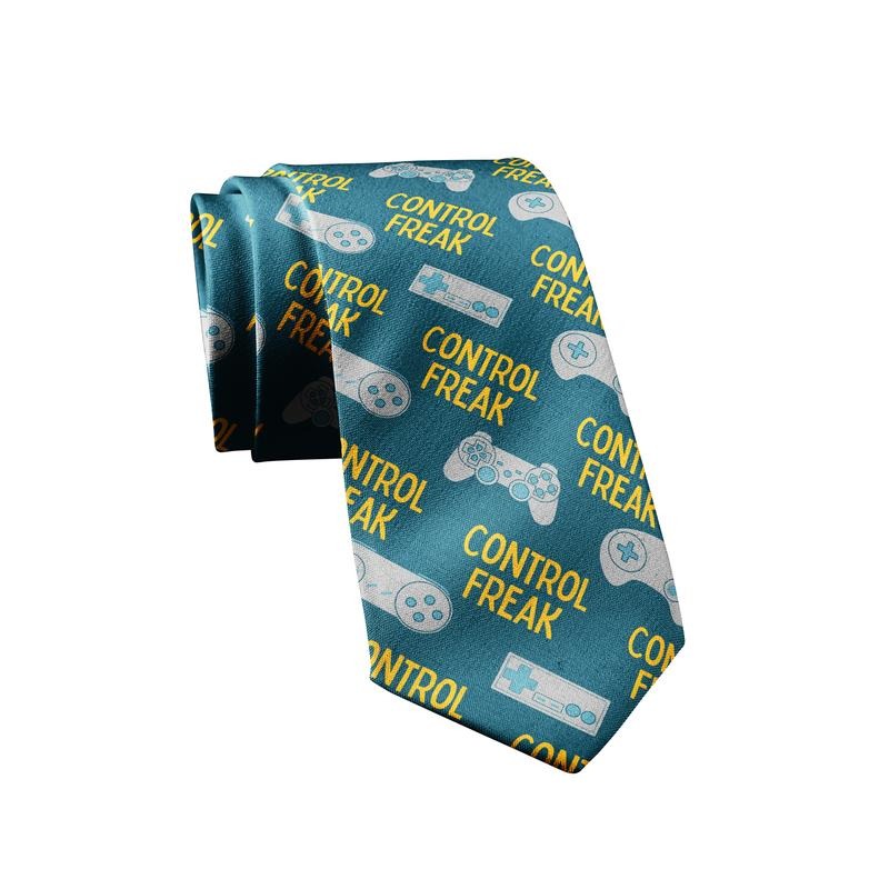 Control Freak Necktie Video Gaming Tie Novelty Ties for Men Gamer Tie Funny Neckties for Guys Funny Ties T-Shirts,...