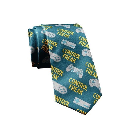 Control Freak Necktie Video Gaming Tie Novelty Ties for Men Gamer Tie Funny Neckties for Guys Funny Ties T-Shirts,...