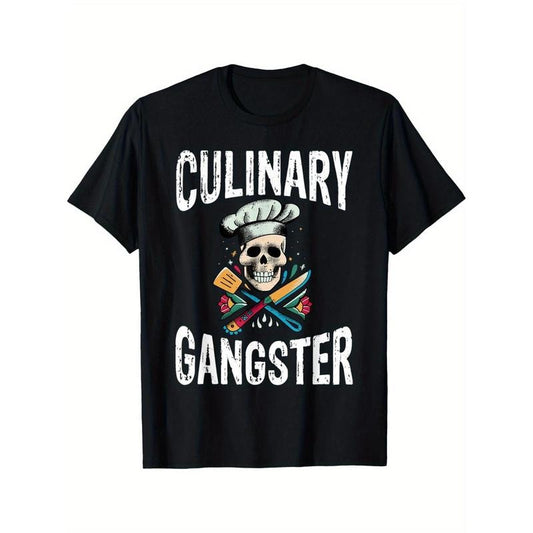 Cooking Gangster Printed T-Shirt Cotton Casual Summer T-Shirt, Trendy Top Crew Neck T-Shirt, Comfortable Street Style...