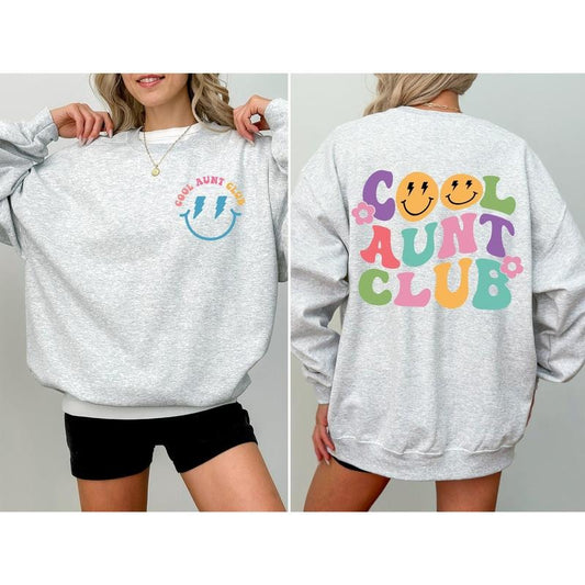 Cool Aunt Club Front And Back Print Sweatshirt T-Shirts, Hoodie | WearSparks.com