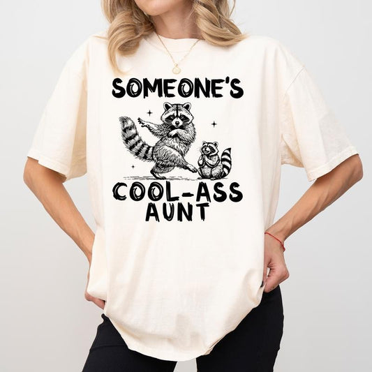 Cool Aunt Comfort Colors Shirt, Funny Auntie T-shirt, Raccoon Meme Auntie Graphic Tee, Cool Aunts Club Clothing, Cute...