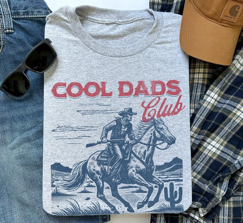 Cool Dads Club Shirt, Cowboy T-Shirt, Funny Husband Shirt, Gift for Him, Father's Day Gift, Daddy Shirt, Dad to Be Gift...