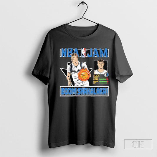 Cooper Flagg Dallas Mavericks Nba Jam Boom Shakalaka Tee Shirt