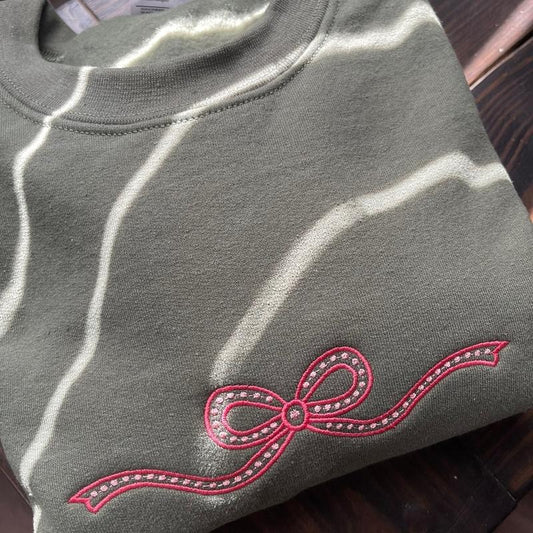 Coquette Aesthetic Sweatshirt Embroidered Sweatshirt T-Shirts, Hoodie | WearSparks.com