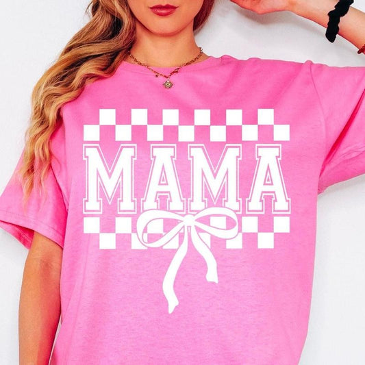 Coquette Bow Mama Shirt, Bow Mama Sweatshirt, Pink Coquette Mama Shirt, Mama Shirt, Mom Sweater, Cute Mom Tee Hoodie