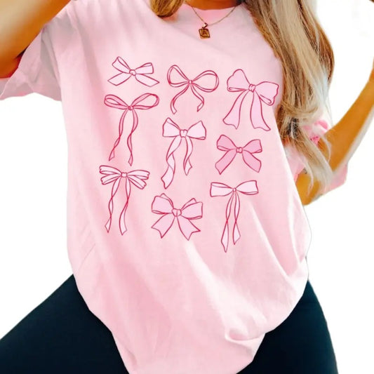 Coquette Bows Shirt, Pink Bow Shirt, Coquette Aesthetic, Soft Girl Era, Girlie Girl Shirt, Ribbon Shirt, Social Club Tee,...
