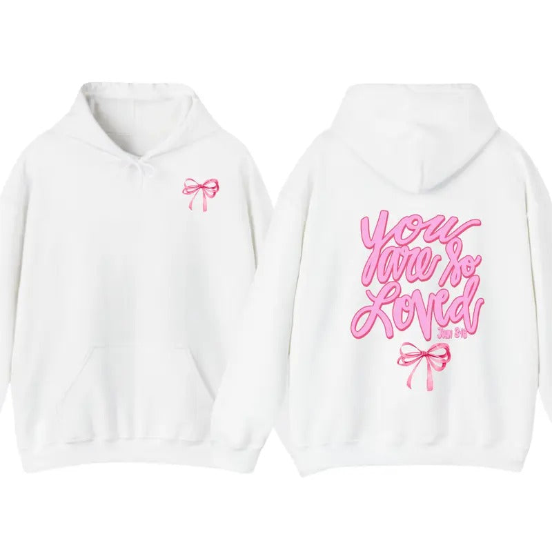 Coquette Christian Hoodie T-Shirt, Jesus Hoodie Pink Christian, Bow Hoodie Shirt Faith Hoodie. Jesus Gift For Her Sweatshirt