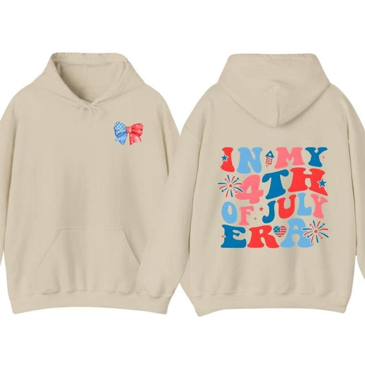 Coquette In My 4th of July Era Hoodie T-Shirt, 4th of July Independence Day Patriotic Graphic Tee, Fun 4th July Shirt,...