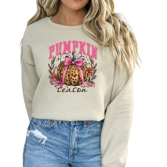 Coquette Pumpkin Season Sweatshirt - Feminine Fall Delicate Halloween - Edgy Long Sleeve Crewneck Unisex Sizing - Perfect...