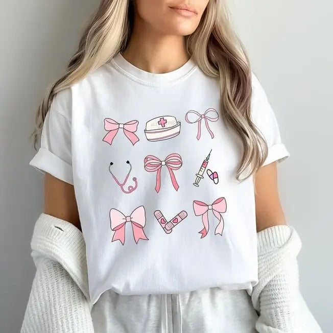 Coquette RN Shirt, Nurse Graduation Gift, Pediatric Nurse Shirt, NICU Nurse Shirt, Icu Rn, ER Nurse Tee, Nurse...