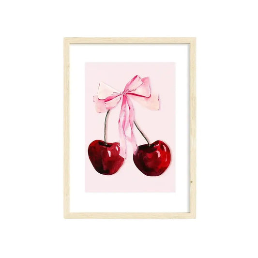 Coquette Room Decor, Watercolor Cherry Wall Art, Aesthetic Apartment Decor, Girly Wall Art, Cherry Poster, Gifts For...