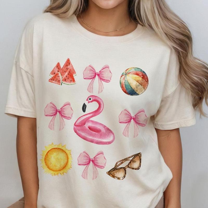 Coquette Summer Shirt, Comfort Hello Summer Groovy Shirt for Women, Summer Welcome Shirt, Last Day Of School T-Shirt,...