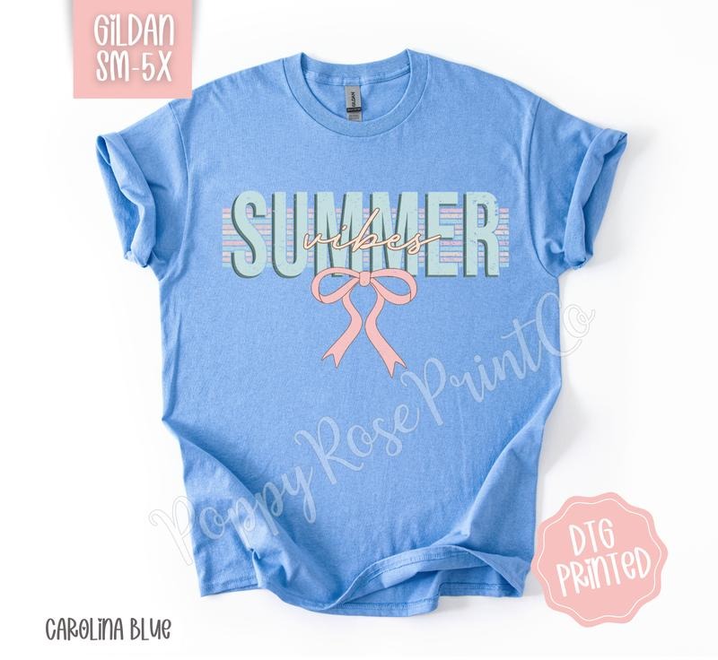 Coquette Summer Vibes Gildan Tshirt, Cute Summer Shirt, Girly Beach Tee Hoodie, Sweatshirt | WearSparks.com