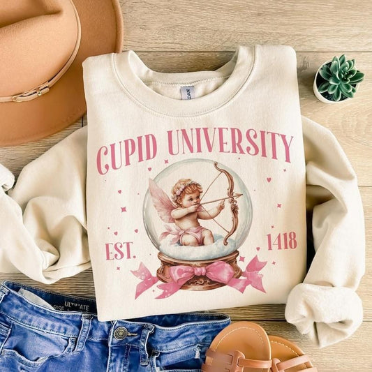 Coquette cupid university Sweatshirt Retro Valentines Cupid , Baby cupid , Valentine's Day , Coquette bow T-Shirts, Hoodie