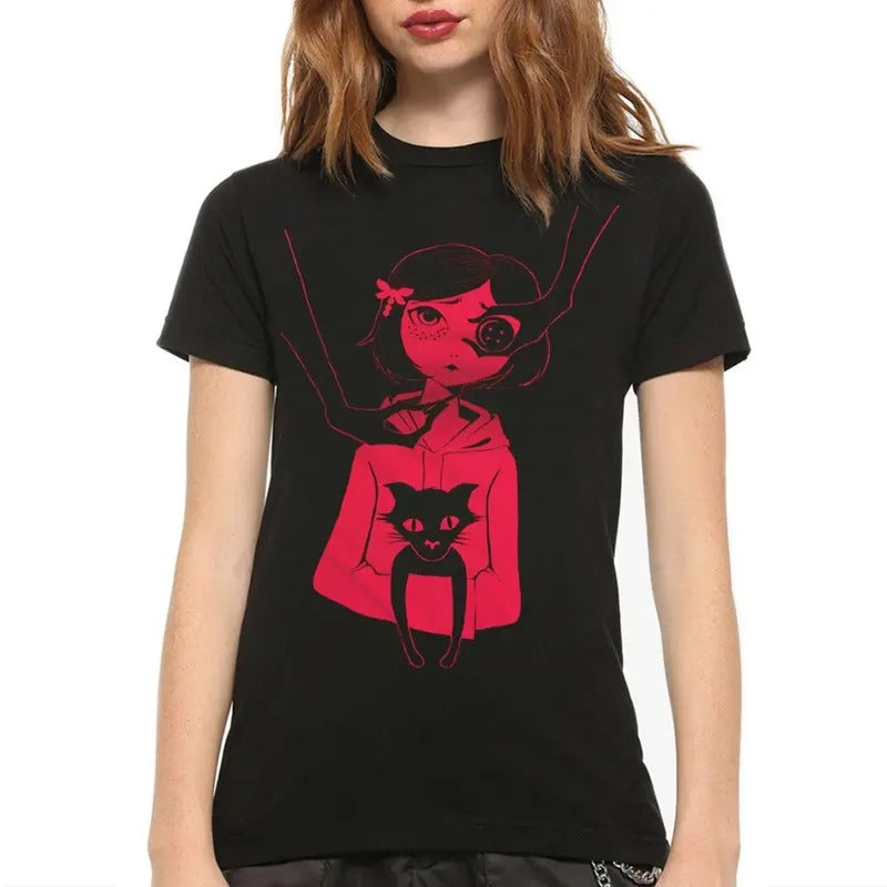Coraline Fantasy T-Shirt, Funny circus Corr.aa.lineee sweatshirt,  Spooky movie Hoodie, Doll TShirt, Movie Retro Horror...