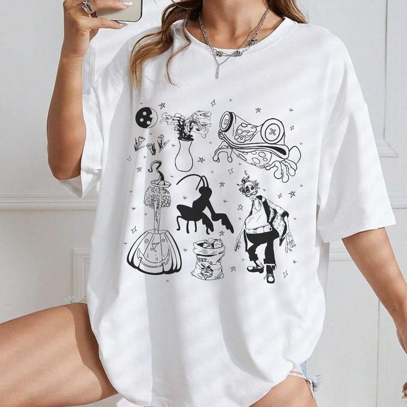 Coraline Garden things Doodle Shirt, Horror Coraline movies, Horror Character Shirt, Halloween Crewneck Sweatshirt Hoodie