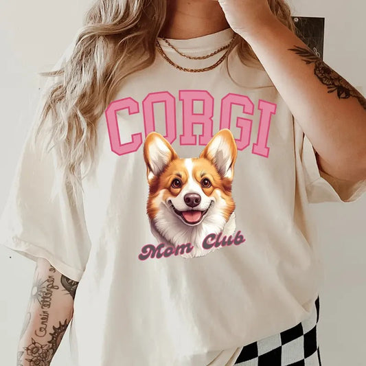 Corgi Dog Mom Club Shirt ~ Unisex Apparel Relaxed Fit Printed In The USA Clothing Womenswear Casual Comfort Cotton Top...