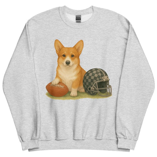 Corgi Football Sweatshirt - Unisex Apparel Relaxed Fit Printed In The USA Clothing Womenswear Casual Comfort Cotton Top...