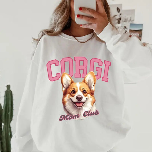 Corgi Mom Club Sweatshirt ~ Sweatshirt Unisex Apparel Relaxed Fit Printed in the USA Clothing Womenswear Casual and...