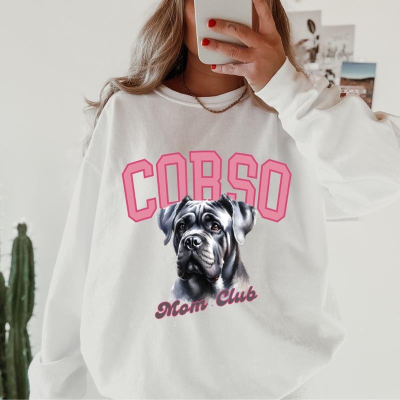 Corso Mom Club Sweatshirt ~ Sweatshirt Unisex Apparel Relaxed Fit Printed in the USA Clothing Womenswear Casual and...