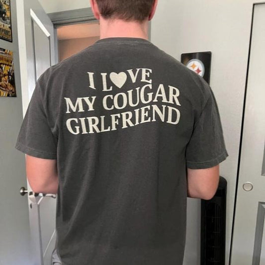 Cougar Girlfriend Shirt, I Heart My Cougar Girlfriend, Boyfriend Gift Ideas Long Distance, Valentines Gifts for Him...