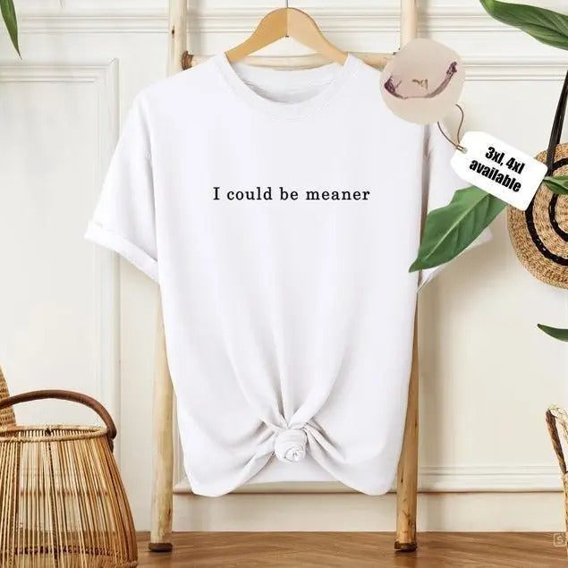 Could Be Meaner T-Shirt, Soft Cotton Crewneck Shirt for Men and Women, Gift for Him or Her, Unisex Stylish Hoodie, Sweatshirt