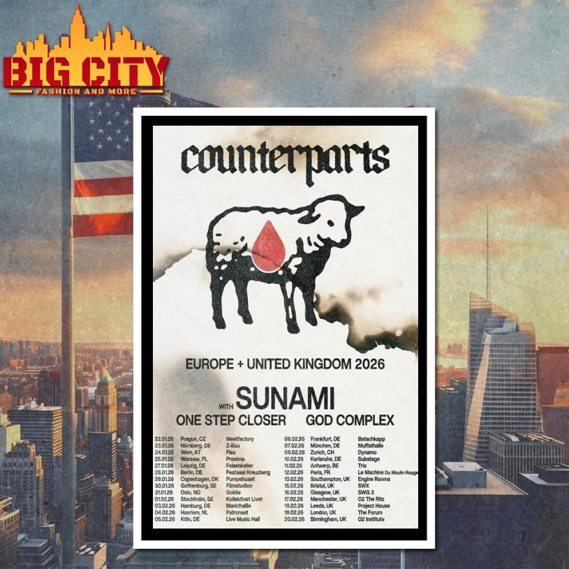 Counterparts UK And Europe Tour 2026 Poster shirt