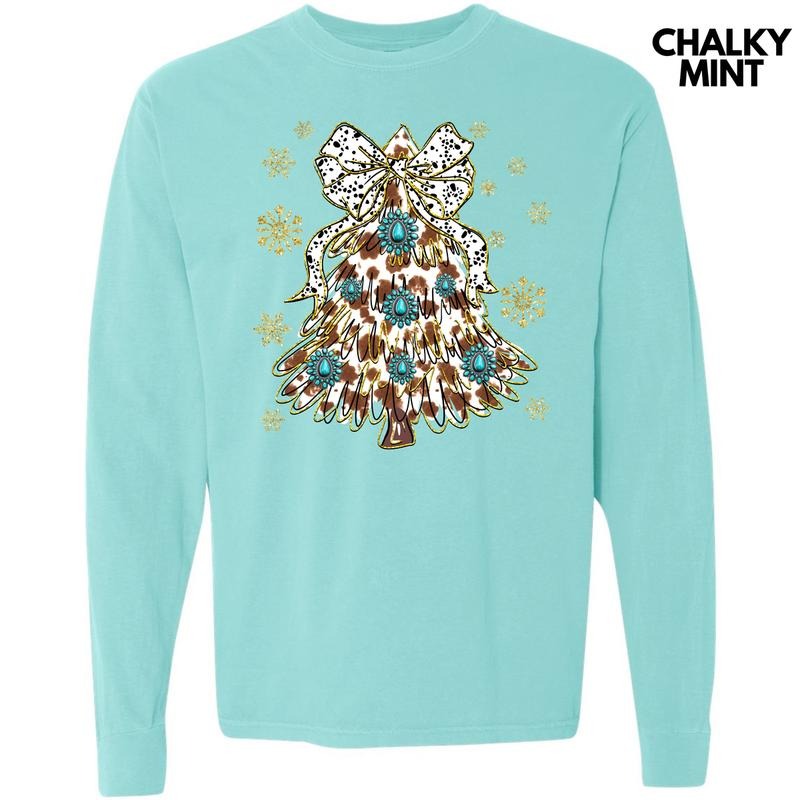 Country Christmas Tree Long Sleeve Comfort Colors T-Shirt 'NLB' Hoodie, Sweatshirt | WearSparks.com